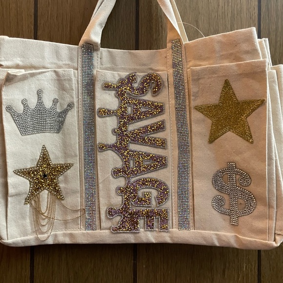 The Blinged Canvas Carpenter tote 👜 - Picture 3 of 3